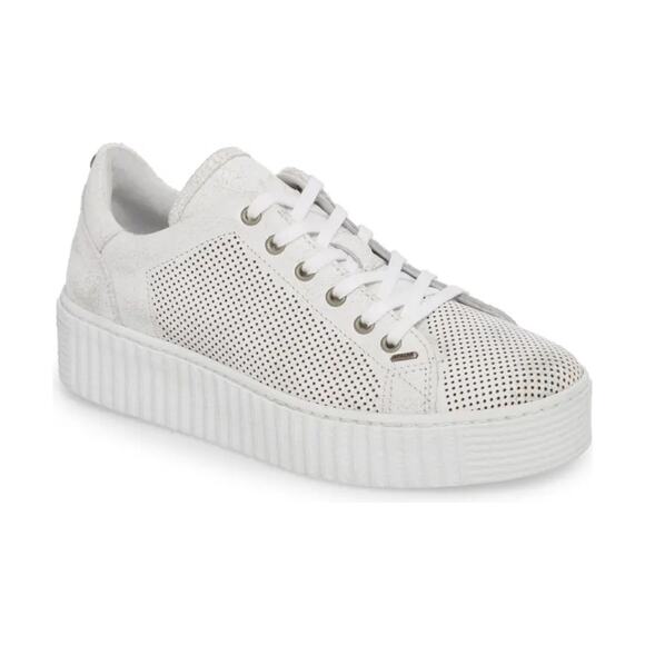 New Pajar Celia Platform Sneaker in Bianco Leather Women's Size 10 - Picture 1 of 9